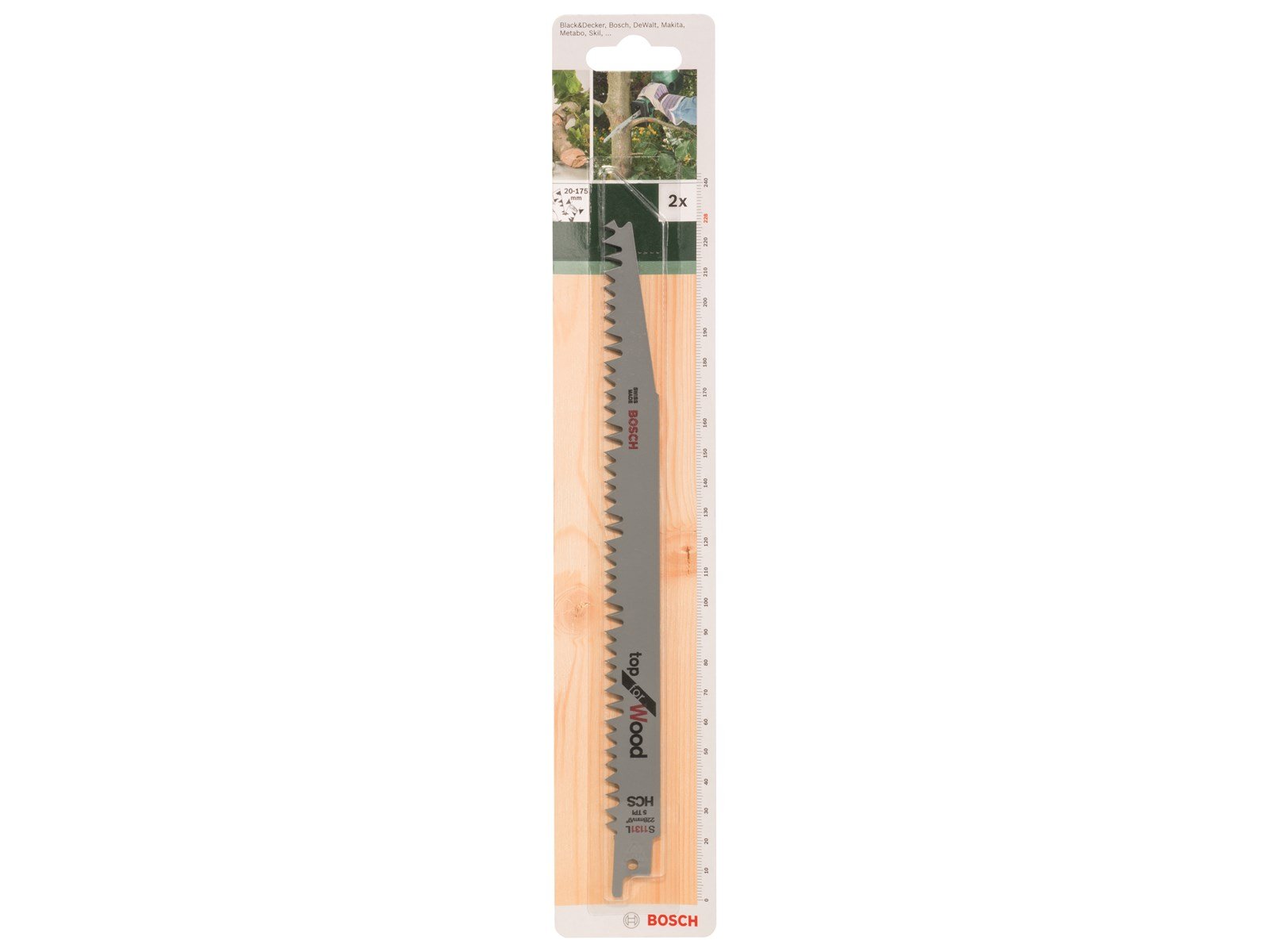 BAJONETSAVKL TRÆ S1131L 228MM 2STK BAJONETSAVKL TRÆ S1131L 228MM 2STK